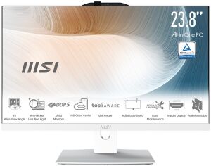 MSI AIO 23.8 CORE 7 150U-16GB DDR5 RAM-512GB NVME-FDOS BEYAZ / MODERN AM242P 1M-2288EU