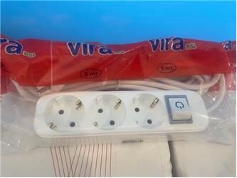 Vira 3lü 2mt Anahtarlı Topraklı Priz