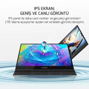 Ezcool 15.6 Lite E15 60Hz Fhd Portable Taşınabilir Monitör (Sıfır Ölü Piksel Garantili)