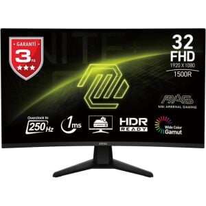MSI 31.5 VA MAG 32C6X 1MS 250HZ HDMI-DP Kavisli Gaming Monitör 1920x1080