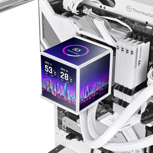 THERMALTAKE 360MM 3,95 TFT LCD MINECUBE 360 Ultra CL-W482-PL12SW-A ARGB AM5-1851p Sıvı Soğutmalı İşlemci Fanı Beyaz
