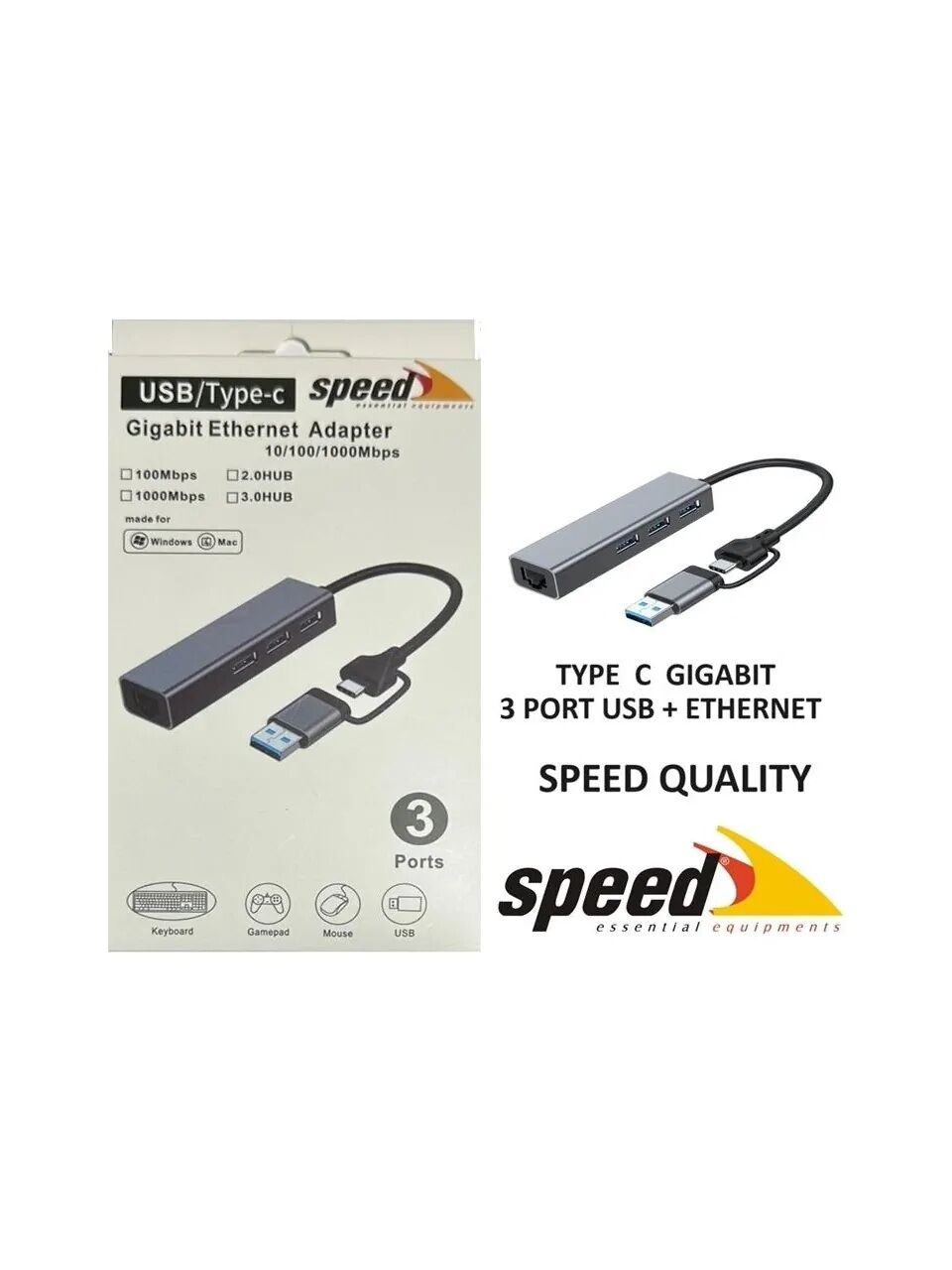 SPEED SP-UET01 Gigabit TypeC Harici Ethernet