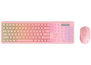 Everest KM-319BT Pembe 2.4G+BT1+BT2 Çoklu Cihaz Bağlantılı Q Set Kablosuz Klavye + Mouse