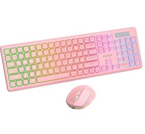 Everest KM-319BT Pembe 2.4G+BT1+BT2 Çoklu Cihaz Bağlantılı Q Set Kablosuz Klavye + Mouse