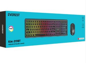 Everest KM-319BT Siyah 2.4G+BT1+BT2 Çoklu Cihaz Bağlantılı Q Set Kablosuz Klavye + Mouse