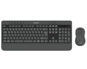 Everest KM-6585 Dual Gri-Siyah Kablosuz Çift Space Tuşlu Q Klavye + Mouse Set