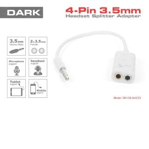 DARK DK-CB-AUC03 1x erkek Stereo 2x dişi Ses Ara Kablosu