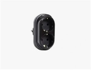 Mutlusan 2Lİ Topraklı Fiş-priz Düz Tip Siyah (001 170 033006 00 11) Standart