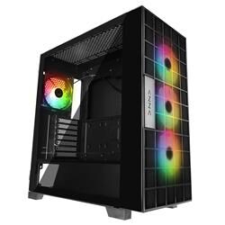 Rampage AZZA V2 Temperli Camlı Siyah 4-12CM ARGB Fan + Type-C ATX Mid-T Gaming Oyuncu Kasası