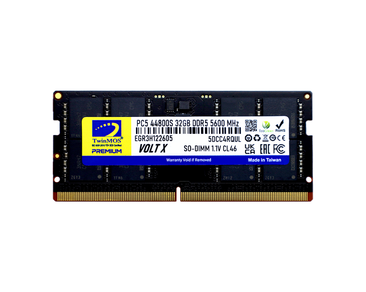 TWINMOS 32GB DDR5 5600MHZ CL46 NOTEBOOK RAM VOLT X TMD532GB5600S46