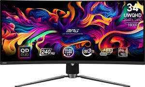 MSI 34 MPG 341CQPX QD-OLED 0.03MS 240HZ HDMI-DP Kavisli Gaming Monitör 3440x1440