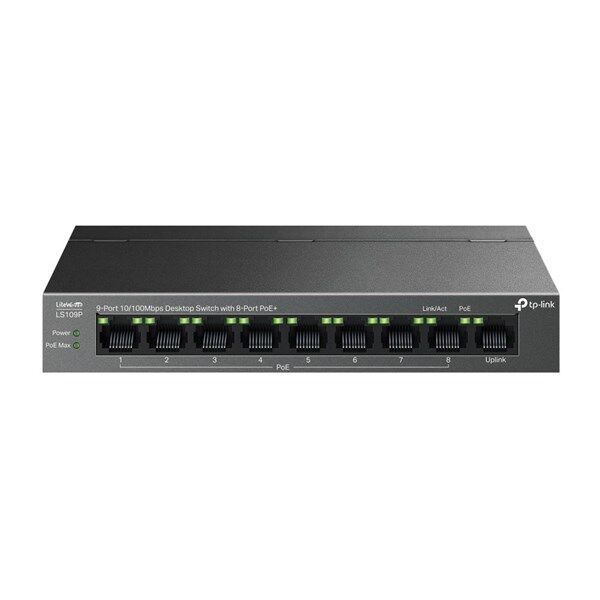 TP-LINK 8port PoE 63w 10/100 Yönetilemez Switch LS109P