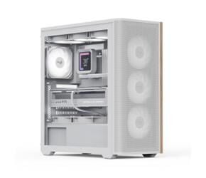 Aerocool AE D501A WH 4x12cm  Fanlı Ahşap Ön Panel Tempered Cam Yan ve Mesh Ön Panel, USB Type-C,ATX