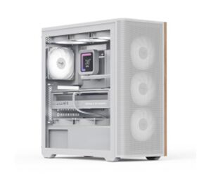 Aerocool AE D501A WH 4x12cm  Fanlı Ahşap Ön Panel Tempered Cam Yan ve Mesh Ön Panel, USB Type-C,ATX