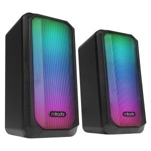 MIKADO MD-356 Siyah Hoparlr RGB Ledli
