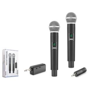 HADRON HDX2802 UHF Kablosuz 2 Mikrofonlu Set 6.35 mm Siyah