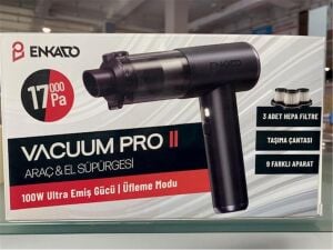 Enkado EKD-SP10 17000PA 2000ah Güçlü Vakum Ve Üflemeli Şarjlı Elektrikli Araç Süpürgesi 3ad Filtre