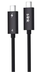 S-link SL-TC401 Thunderbolt 4.0 1m 8k 60Hz PD100W TypeC to TypeC 40Gbps Hızlı Data Kablosu