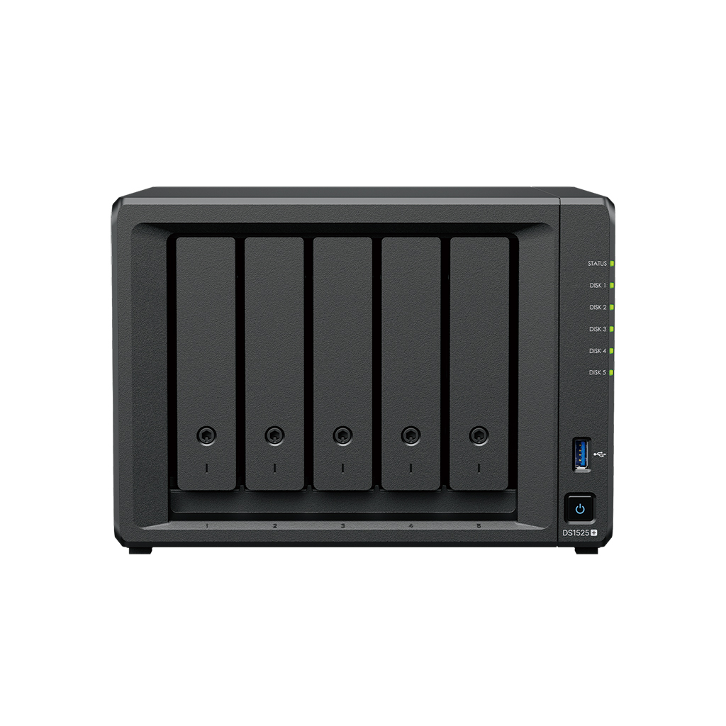 SYNOLOGY 5diskli Ryzen V1500B 24GB RAM-2.5Gbe Nas Server DS1525 PLUS (9845)