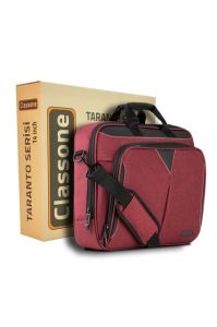 VP3405 Taranto VP3405 14'' Su geçirmez kumaş ,Notebook,Laptop Çantası-Bordo