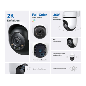TP-LINK 3mp PT 3.9mm Wıfı Kablosuz Pan-Tilt IP Kamera Tapo C510W