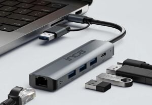 INCA Gigabit USB Çoklayıcı USB 3.0,TYPEC Ethernet IUTP-5T