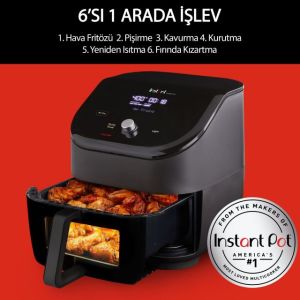 140-3097-01-EU 6Qt Vortex Plus 5.6 Litre 6 Fonksiyonlu Cam Pencereli Hava Fritözü