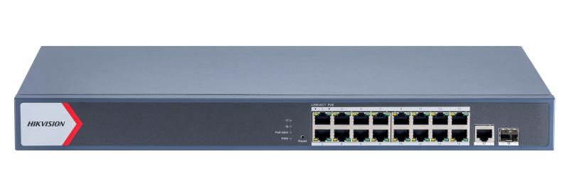 HIKVISION 16port PoE 230w 1-SFP 1-Uplink Gigabit Yönetilebilir Switch DS-3E1518P-EI/M