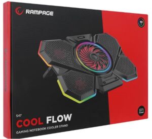 Rampage S47 COOLFLOW 5 Adet Kırmızı Led Fan 1 Usb 7 Kademe 17.3 Notebook Soğutucu Stand