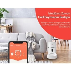 UMIE UM-PF2021A 6L Kapasiteli Sesli Mesaj Otomatik Yem Kabı Wifi+BT Tuya Destekli Kedi Köpek Besleyici