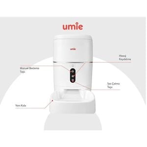 UMIE UM-PF2021A 6L Kapasiteli Sesli Mesaj Otomatik Yem Kabı Wifi+BT Tuya Destekli Kedi Köpek Besleyici