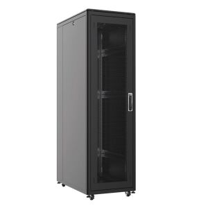 AGER 22u + 2li Fan 600x1000mm Dikili Tip Siyah Kabinet Vega AG-VB22U6010S1 Cam Kapak