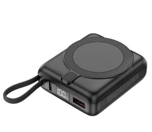 S-link M10L 10000mAh Magsafe 15W PD22.5W+QC3.0 18W Siyah Led Logo Şarj Cihazı Powerbank