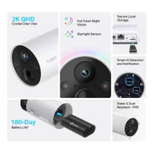 TP-LINK 3MP Bullet Tapo C420S2 Wıfı Kablosuz IP Kamera