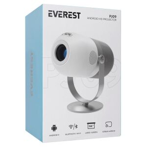 Everest PJ09 Beyaz Mini Taşı 1280-720P 4500 Lüm 150 ANSIL Android 9.0 Ekran Yansıtma HD Projek