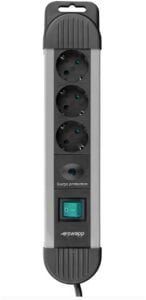 S-link SPGKS03 1.5m 3G1.5mm2 900 Joule 3Lü Akım Kor. Gri Priz Çoklayıcı
