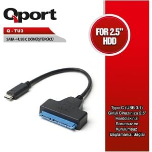QPORT Q-TU3 TYPE-C/SATA evirici Kablo