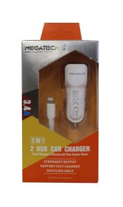 Megatech T05-M40 Beyaz 3.4A PD-USB Araç Çakmaklık Iphone Şarj Aleti Hızlı Şarj