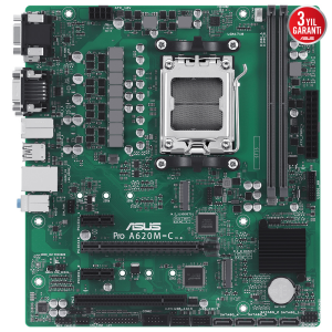 ASUS PRO A620M-C-CSM DDR5 HDMI-DVI-DP TYPEC PCIE 4.0 AM5 mATX Kurumsal Anakart