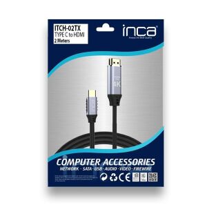 INCA 2metre ITCH-02TX TYPE-C - HDMI Görüntü Kablosu 4K