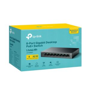 TP-LINK 8port PoE 62w Gigabit Yönetilemez Switch LS108GP