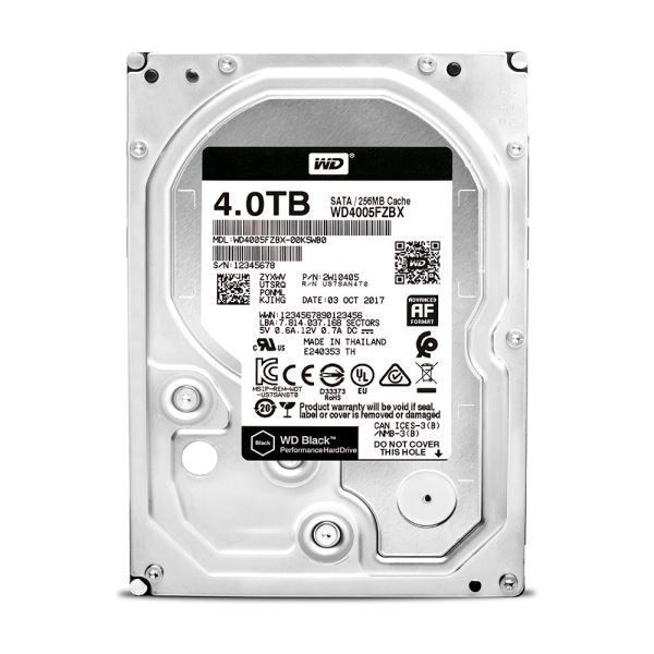 WD4005FZBX 4TB 3.5'' 7200RPM 256MB Sata3 Black Masaüstü Dahili HardDisk