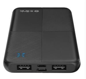 S-link IP-G12N 10000mAh Micro+Usb+ Type-C Giriş+Çıkış Siyah Taşınabilir Pil Şarj Cihazı Powerbank