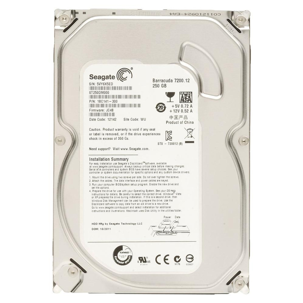 SEAGATE 250GB 3.5 BARRACUDA ST250DM000 7200 RPM 16MB SATA-3 PC Diski