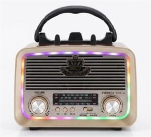 Everton RT-301.m  Bluetooth-USB-SD-FM Şarjlı,Solarlı,Ledli, Nostaljik Radyo El Fenerl Radyo