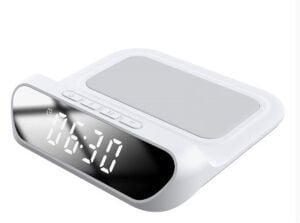 S-link SL-CW18 Beyaz Telefon Uyumlu 15W LCD Ekran Double Alarmli Kablosuz Şarj Cihazı