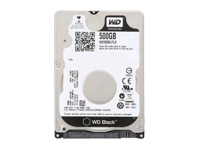 WD5000LPLX 500GB 2.5'' 7200RPM 32MB Sata3 Black Notebook Gaming Dahili HDD