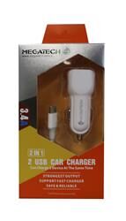 Megatech T05 2Usb 3.4A Beyaz Araç Çakmaklık Şarj Cihazı