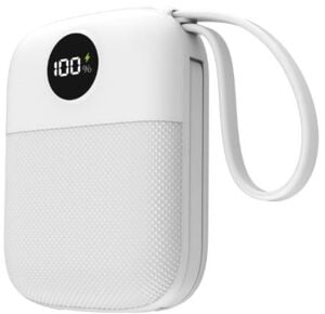 S-link MP110 10000mAh PD22.5W Type-C+Lightning Kablolu Beyaz  Pil Şarj Cihazı Powerbank