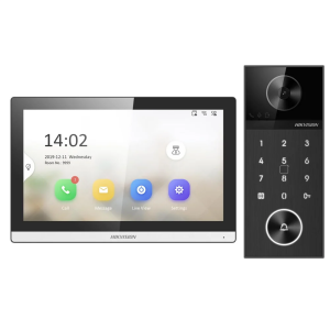 HIKVISION DS-KIS612-P IP Video İnterkom Seti - 7 Dokunmatik Ekran + 4MP Villa Kapı Zili + Kartlı Geçiş